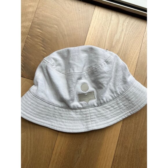 Isabel Marant White Haley Bucket Hat Size 57 - Picture 1 of 6